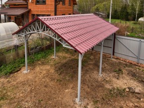Навес из металлочерепицы – наши работы, фото 13